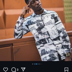 Zara Unisex Shirt Printed Photograph Slim Fit